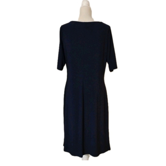 Lauren Ralph Lauren Navy Blue Ruched Sheath Dress Women's Plus Size 16 - Picture 5 of 7